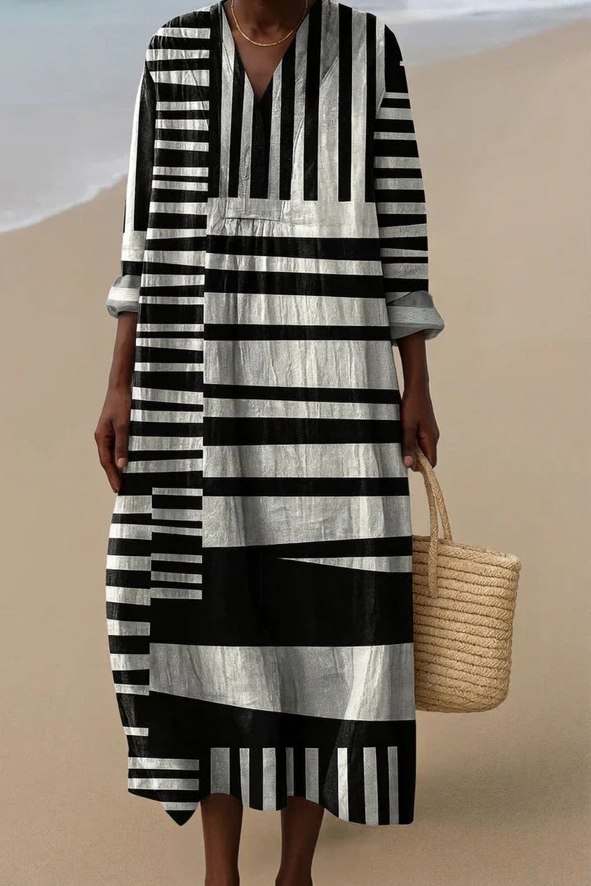 ELARA™ | MONOCHROME MAXI DRESS
