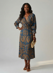 Lune | Natural Wrap Midi Dress