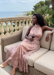 Imogen | Textured Finish Sleeveless Midi Dress