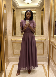 Elia | Gathered Waist Keyhole Maxi Dress
