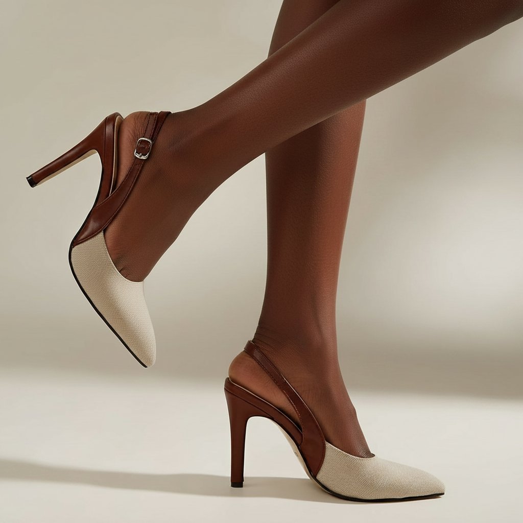 Amélie | Contrast Slingback Heels
