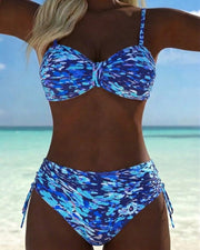Elina™ | Abstract Print Thin Straps Bikini