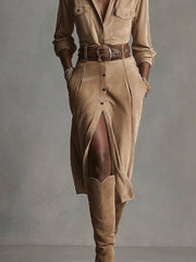 Sofiaa | Elegant Suede Dress