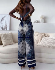 Helen | Vacation Ready Stylish Lace-Up Vest & Pants Two-Piece Set Dress