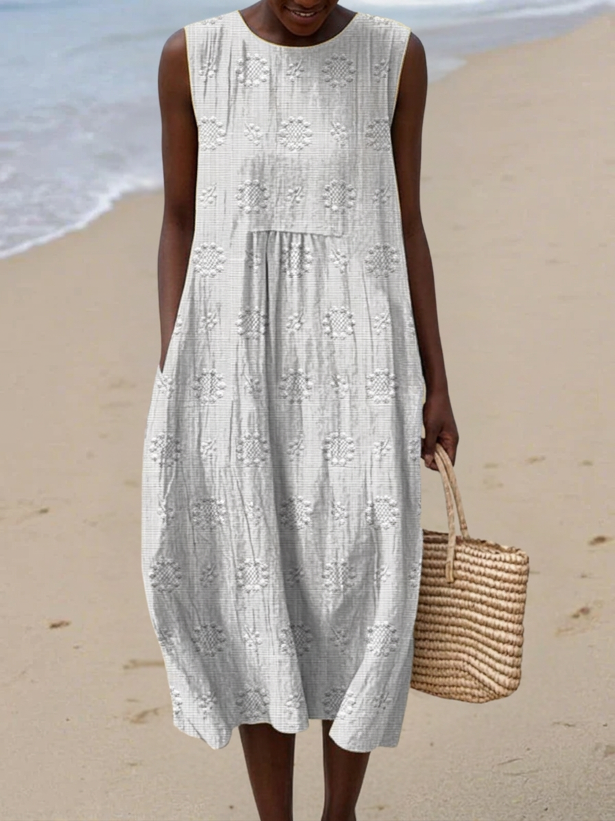 Roes™ Embroidered Midi Dress