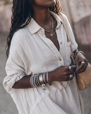 DALIA - CHIC SHIRT DRESS IN COTTON BLEND