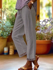 Wren – Relaxed Contrast Trim Cropped Pants