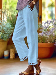 Wrenna – Relaxed Contrast Trim Cropped Pants