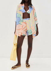 Amandine | Tropical Leaf Printed Short Set