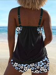 Isabellah | Blue Floral Tankini Set