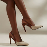 Amélie | Contrast Slingback Heels