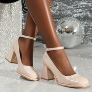 Celeste | Patent Strap Heels