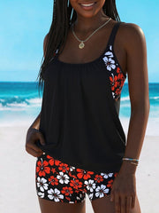 Camillee | Red Floral Tankini Set