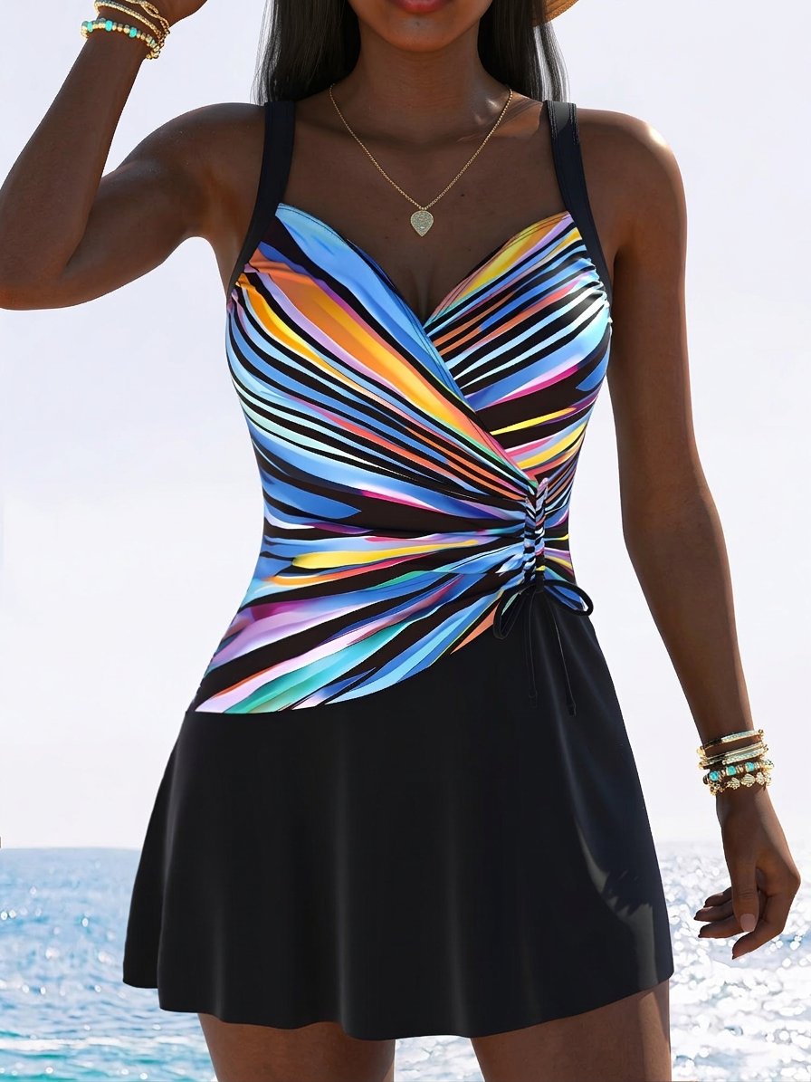 Liona | Striped Tankini Set
