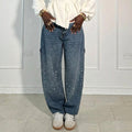 Rephaelle | Trendy Starry Denim Cargo Pants