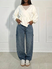 Viktoria - High-Waist Glitter Jeans