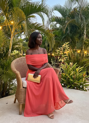 June | Off Shoulder Draped Midi Dress