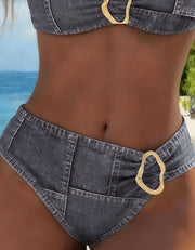 Patricia™ | Metal Buckle Suspender Bikini Two-Piece