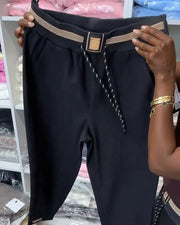 Elegent Pants with Drawstring and Elastic Waist