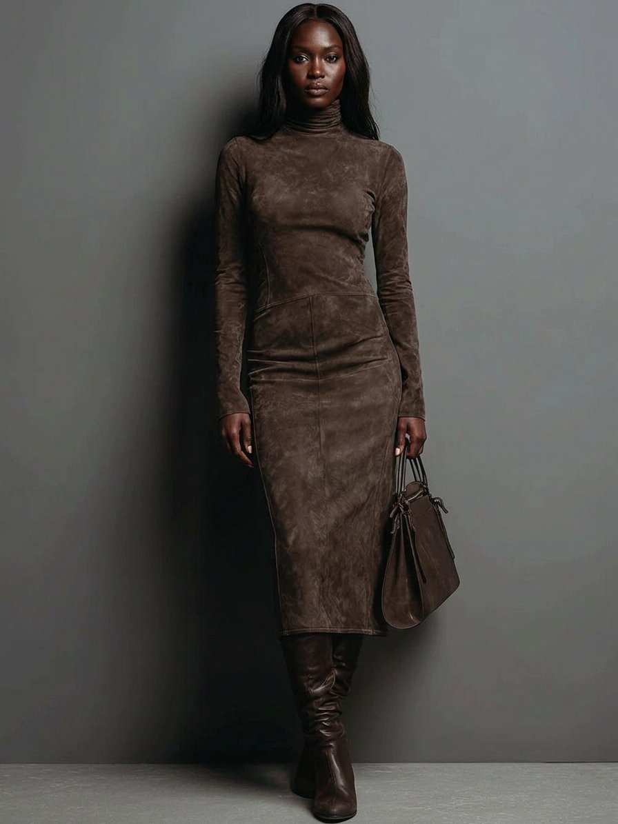 Avaah | Suede Midi Dress