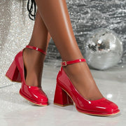 Celeste | Patent Strap Heels
