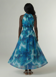 Sylin | Gathered Halter Midi Dress