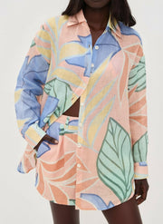 Amandine | Tropical Leaf Printed Short Set