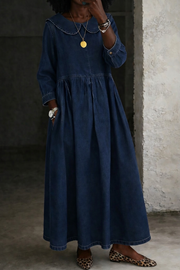 Clara | Peter Pan Collar Denim Dress