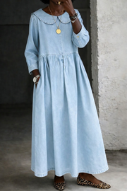 Clara | Peter Pan Collar Denim Dress