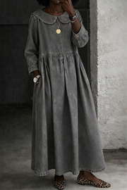 Clara | Peter Pan Collar Denim Dress