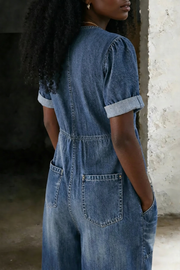 Maya | V Neck Short Sleeve Jumpsuit