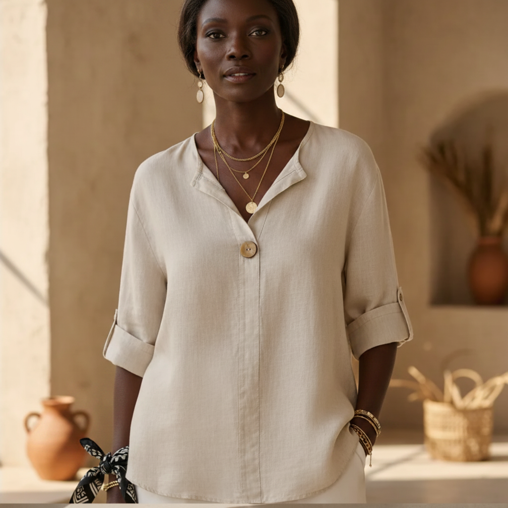 Lunae - Casual V-Neck Blouse