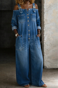 Sophia | Off Shoulder Denim Jumpsuit