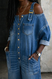 Sophia | Off Shoulder Denim Jumpsuit