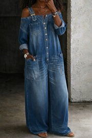 Sophia | Off Shoulder Denim Jumpsuit