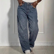 Rephaelle | Trendy Starry Denim Cargo Pants
