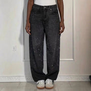 Rephaelle | Trendy Starry Denim Cargo Pants