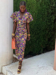 Ursula | Vivid Pleated Midi Dress