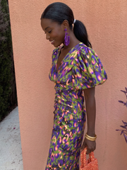 Ursula | Vivid Pleated Midi Dress
