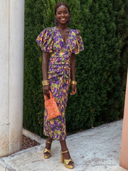 Ursula | Vivid Pleated Midi Dress