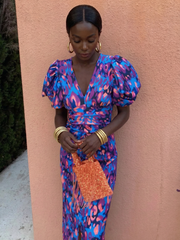 Ursula | Vivid Pleated Midi Dress