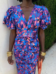 Ursula | Vivid Pleated Midi Dress