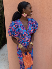 Ursula | Vivid Pleated Midi Dress
