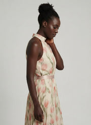 Aurelle | Halter Neck Floral Midi Dress