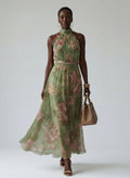 Mirelle | Gathered Halter Midi Dress