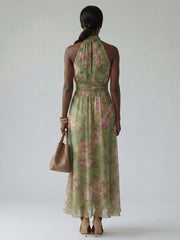 Mirelle | Gathered Halter Midi Dress