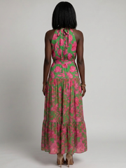 Rowen | Draped Halter Midi Dress