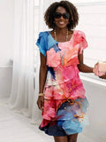 Caroline | Elegant Comfort Ruffle Dress
