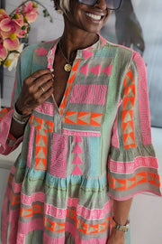 Lusy | Patterned Flowing Midi Dress