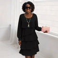 Margaret | Elegant Comfort Ruffle Dress Long Sleeve